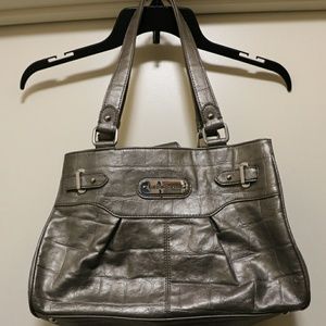 Liz Claiborne Faux Alligator Purse (gray/silver)